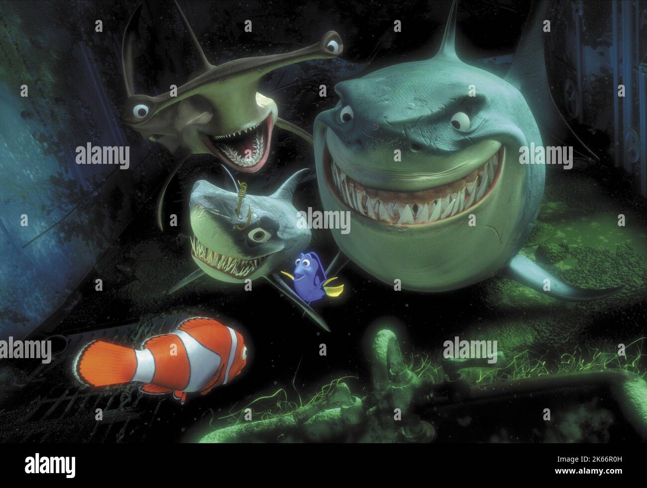 DORY,MARLIN,ANCHOR,CHUM,BRUCE, FINDING NEMO, 2003 Stock Photo