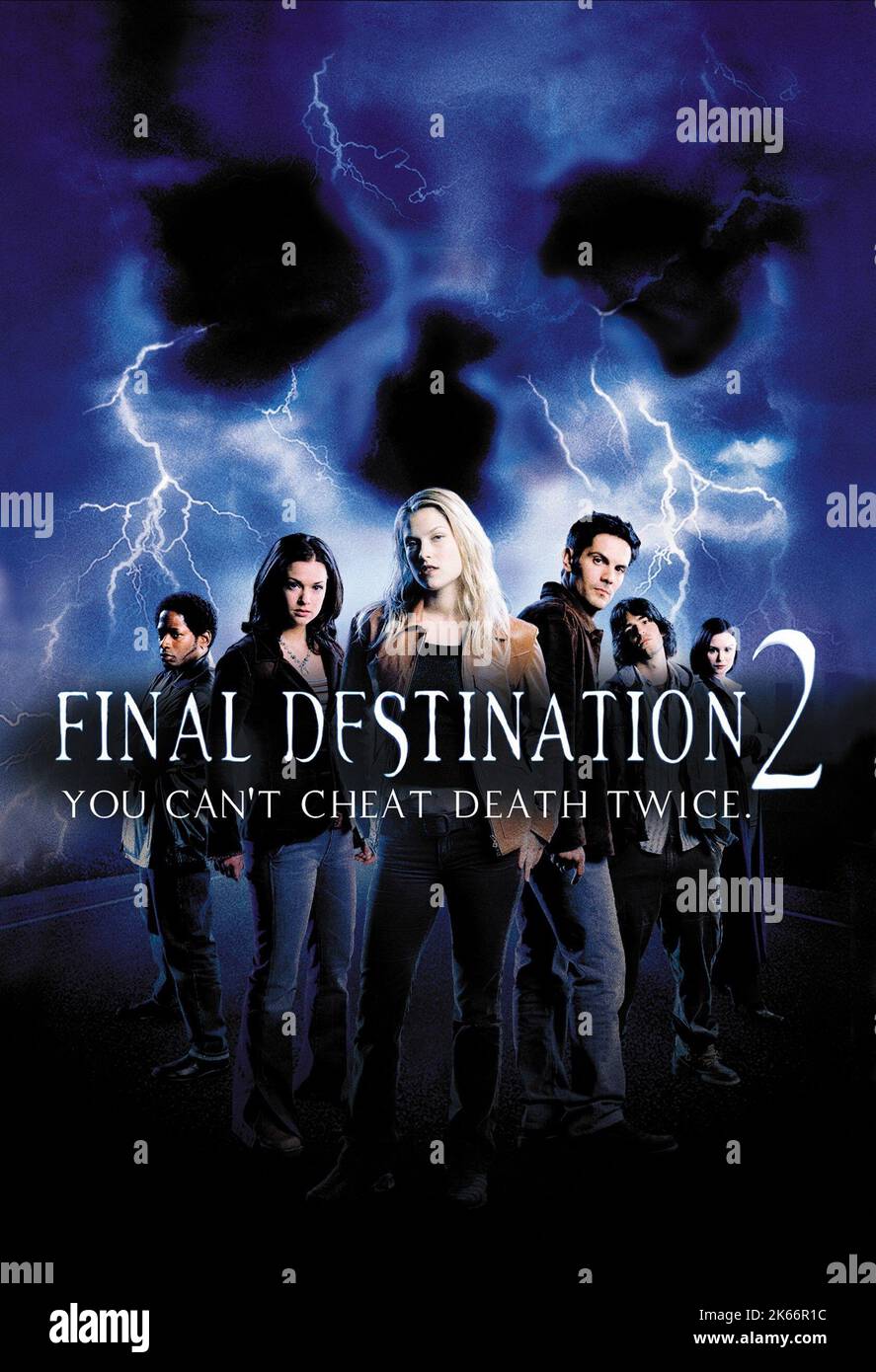 TERRENCE 'T.C.' CARSON, A.J. COOK, ALI LARTER, MICHAEL LANDES, JONATHAN CHERRY, KEEGAN CONNOR TRACY POSTER, FINAL DESTINATION 2, 2003 Stock Photo