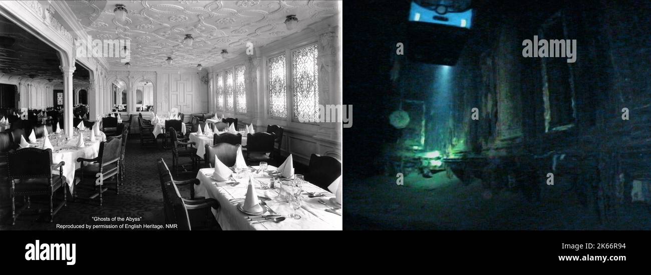 THE TITANIC'S DINING ROOM, GHOSTS OF THE ABYSS, 2003 Stock Photo
