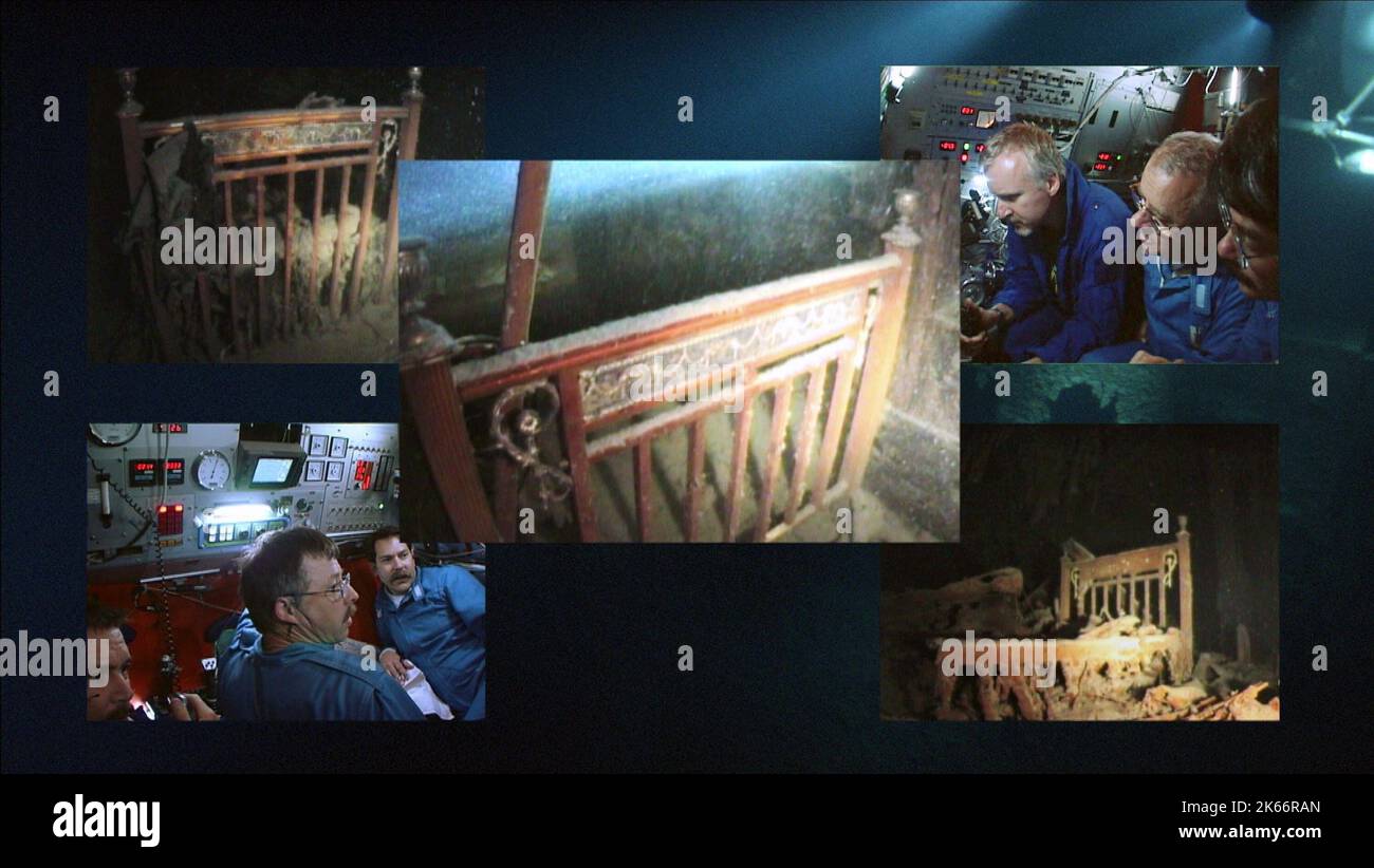 GENYA CHERNAIEV, KEN MARSCHALL, JAMES CAMERON, DR. ANATOLY SAGALEVITCH, GHOSTS OF THE ABYSS, 2003 Stock Photo