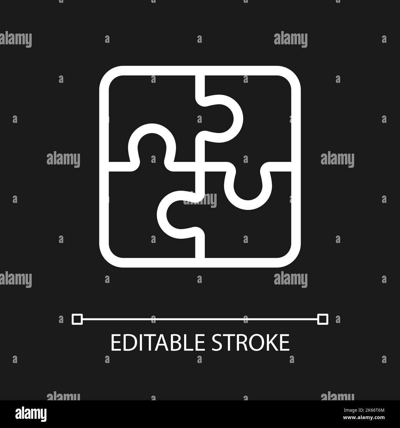 Puzzle pixel perfect white linear ui icon for dark theme Stock Vector ...