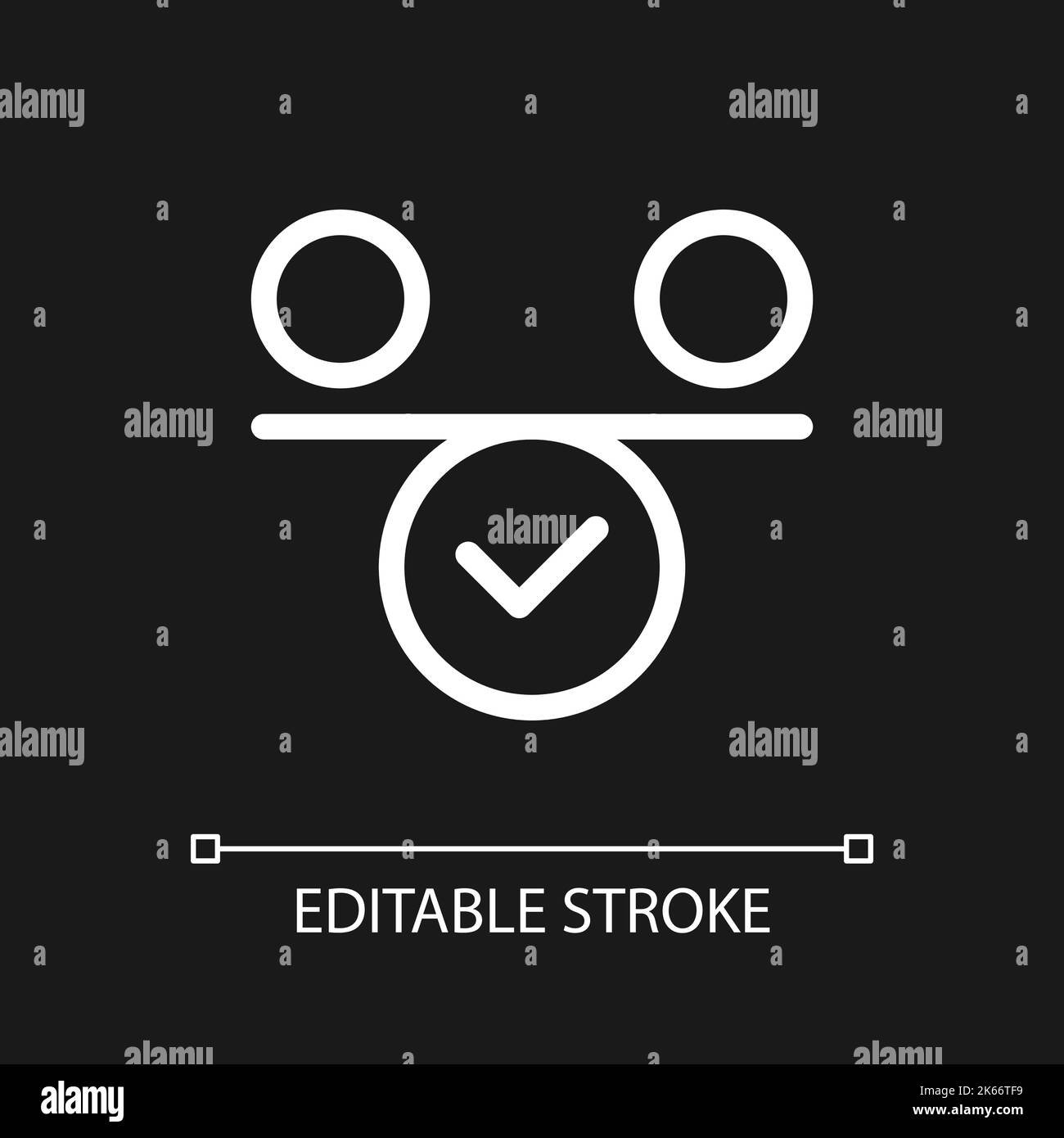 Balance pixel perfect white linear ui icon for dark theme Stock Vector ...