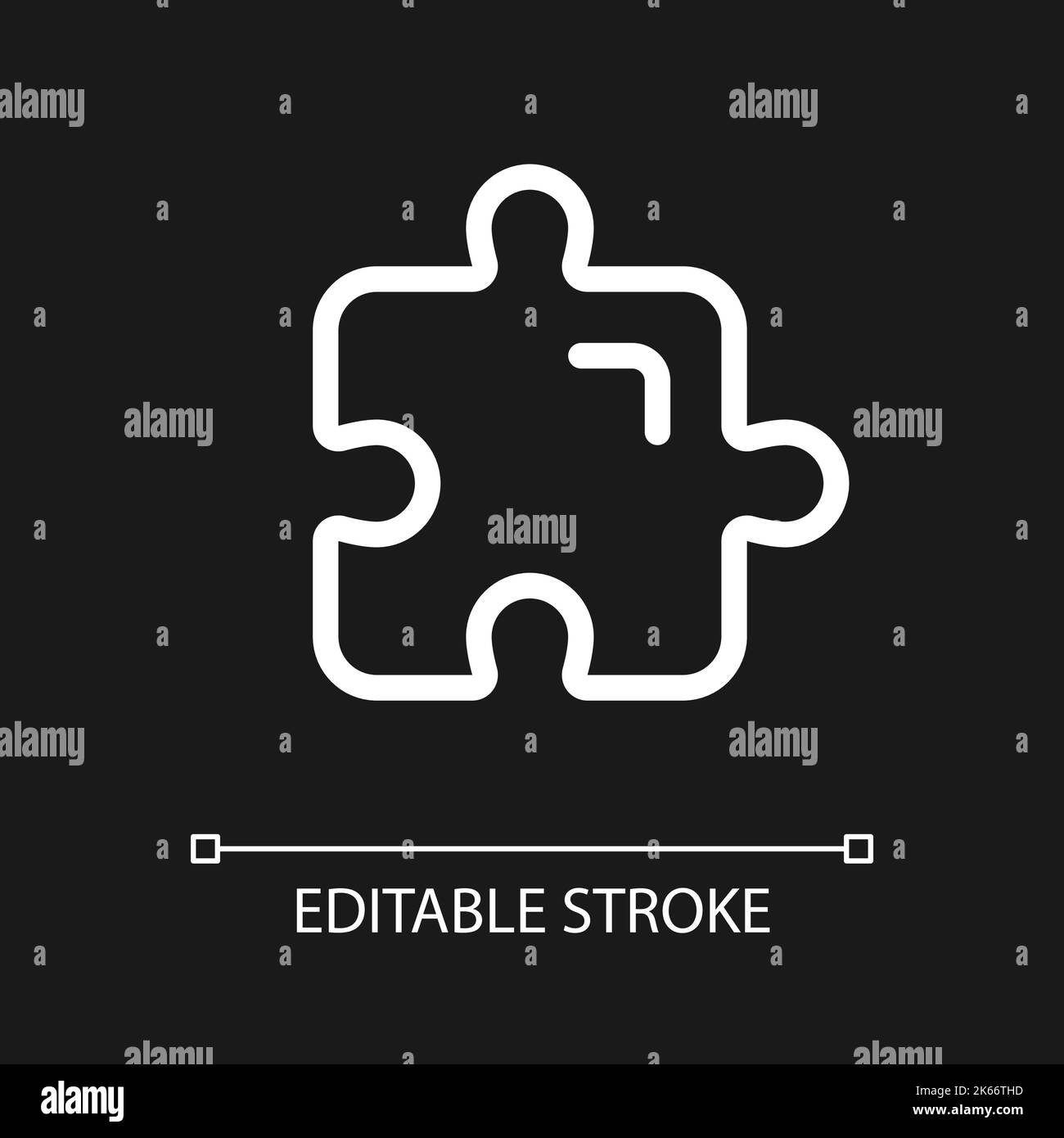 Puzzle piece pixel perfect white linear ui icon for dark theme Stock ...