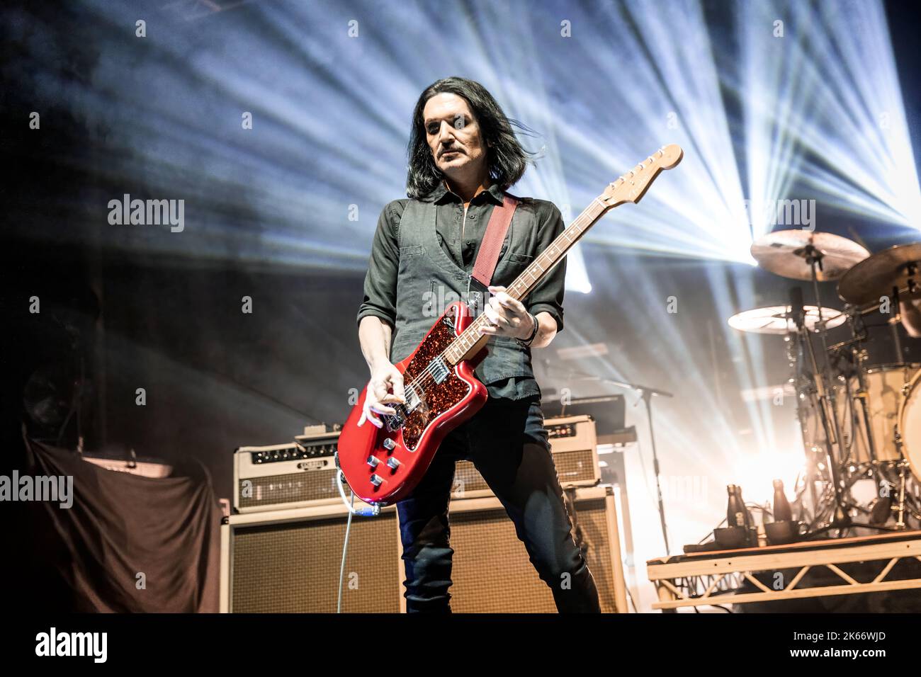 Oslo, Norway. 10th, October 2022. The English rock band Placebo performs a  live concert at Sentrum Scene in Oslo. Here singer and musician Brian Molko  is seen live on stage. (Photo credit:
