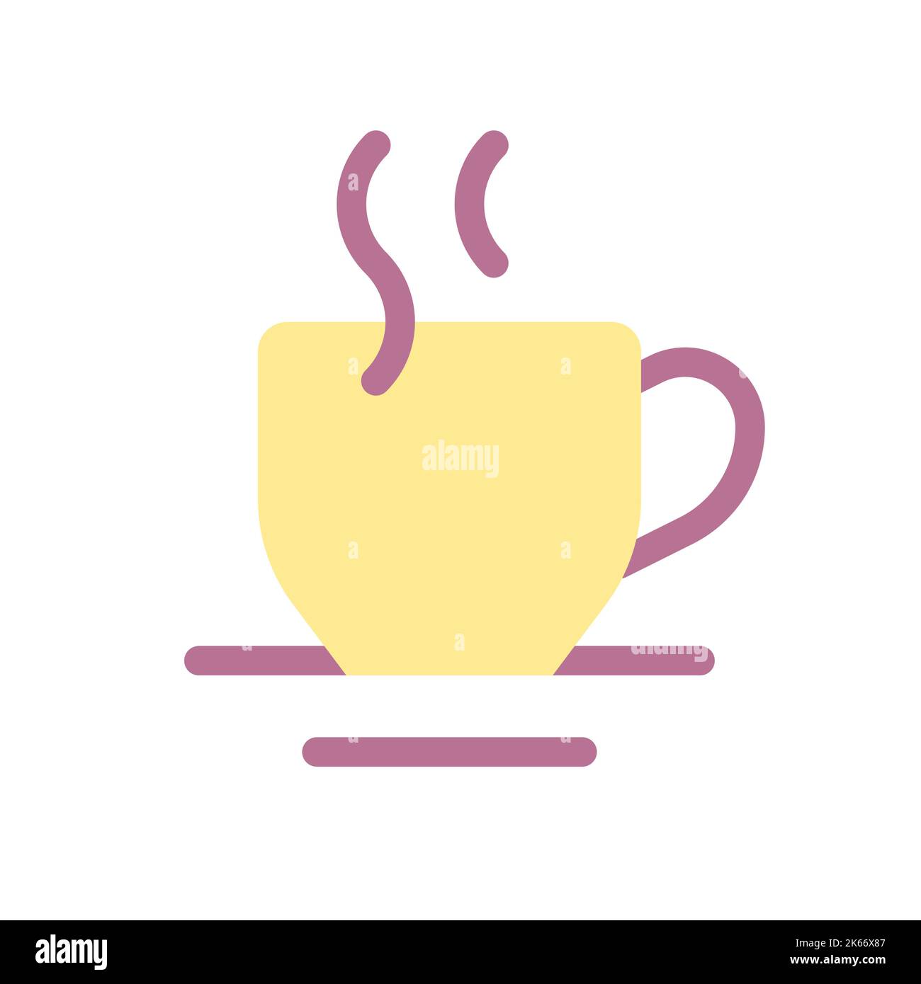 Hot beverage flat color ui icon Stock Vector