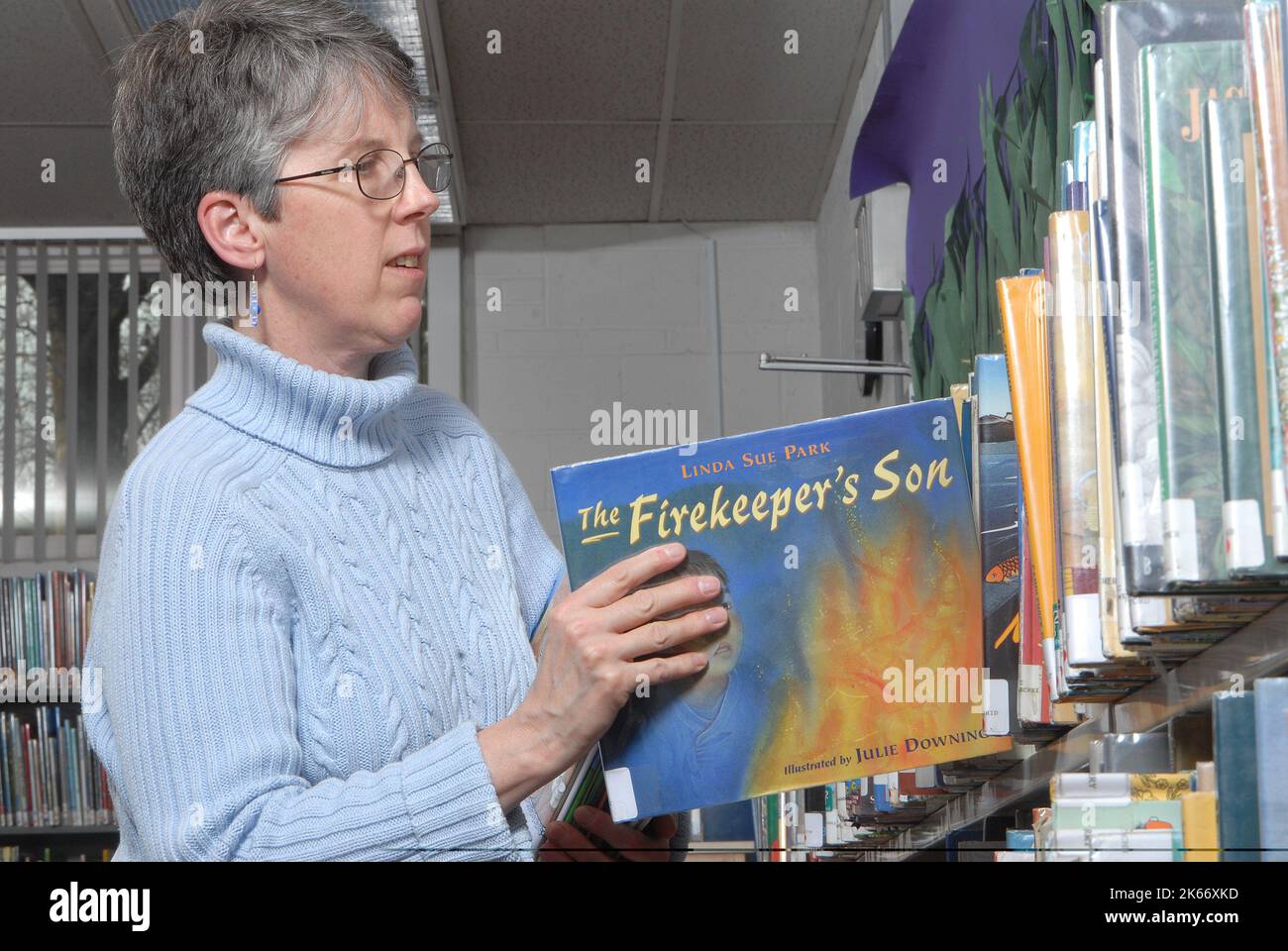 Library Assistant, Clerical Stock Photo