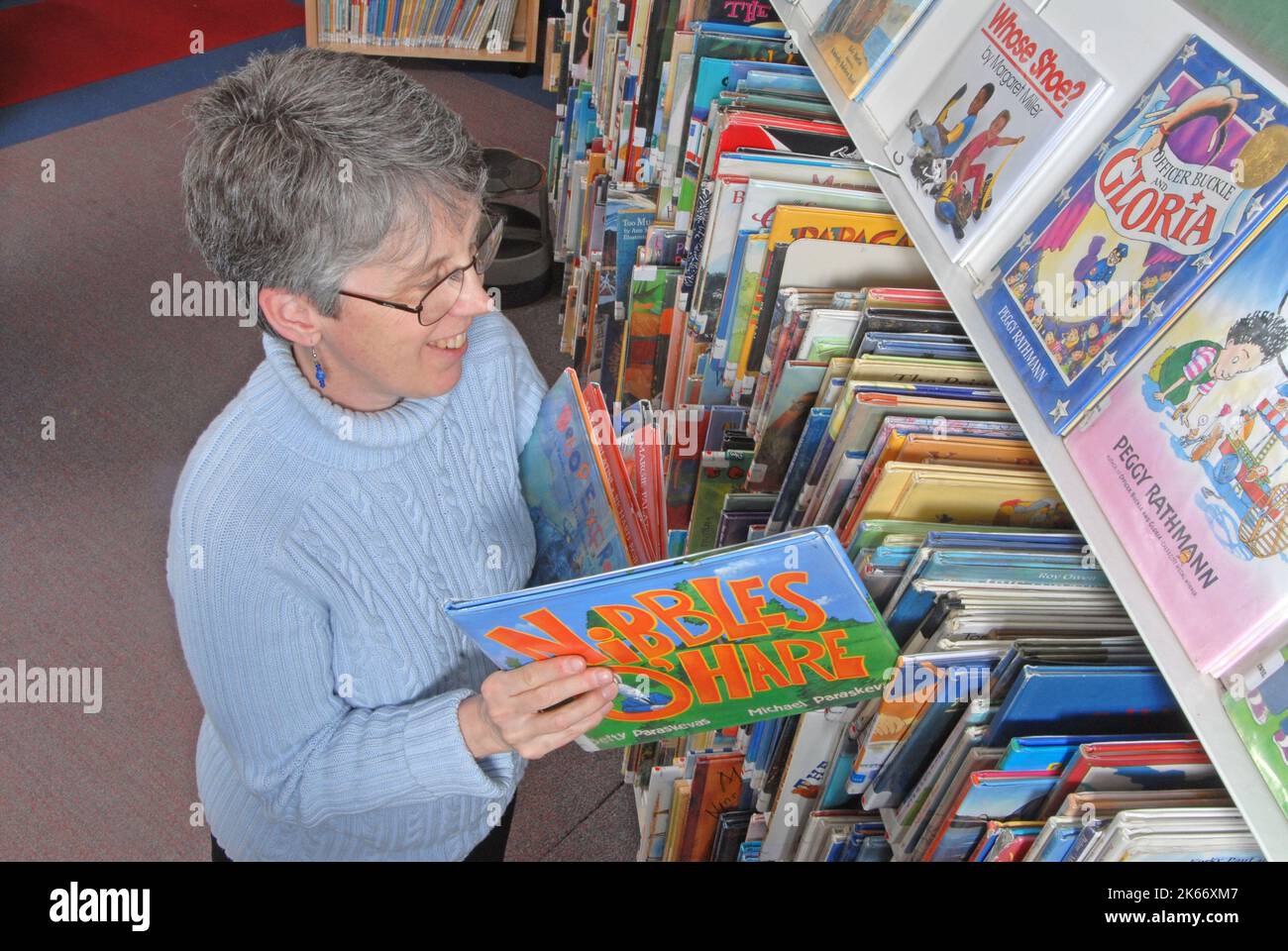 Library Assistant, Clerical Stock Photo