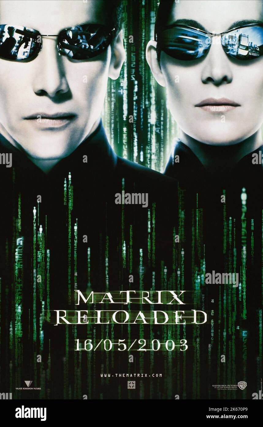 KEANU REEVES, CARRIE-ANNE MOSS, THE MATRIX RELOADED, 2003 Stock Photo