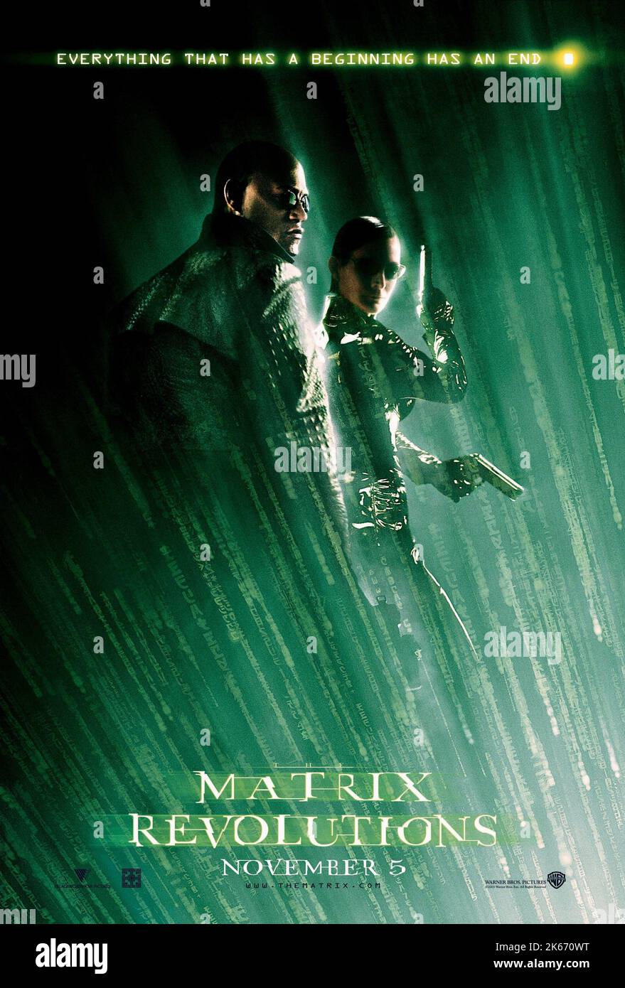 LAURENCE FISHBURNE, CARRIE-ANNE MOSS, THE MATRIX REVOLUTIONS, 2003 Stock Photo