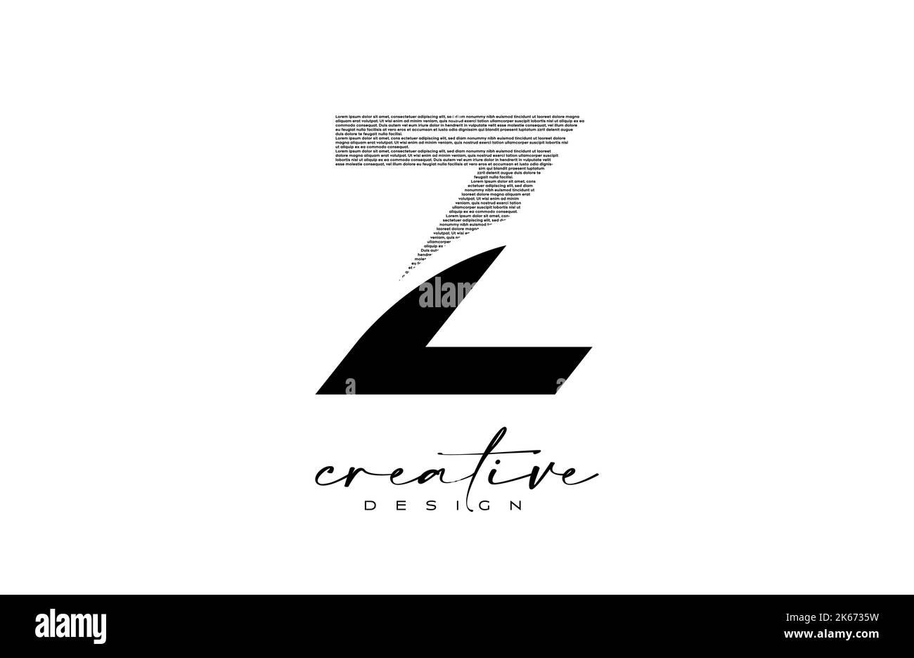 Z Letter Logo Design with Creative letter z made of Black text font
