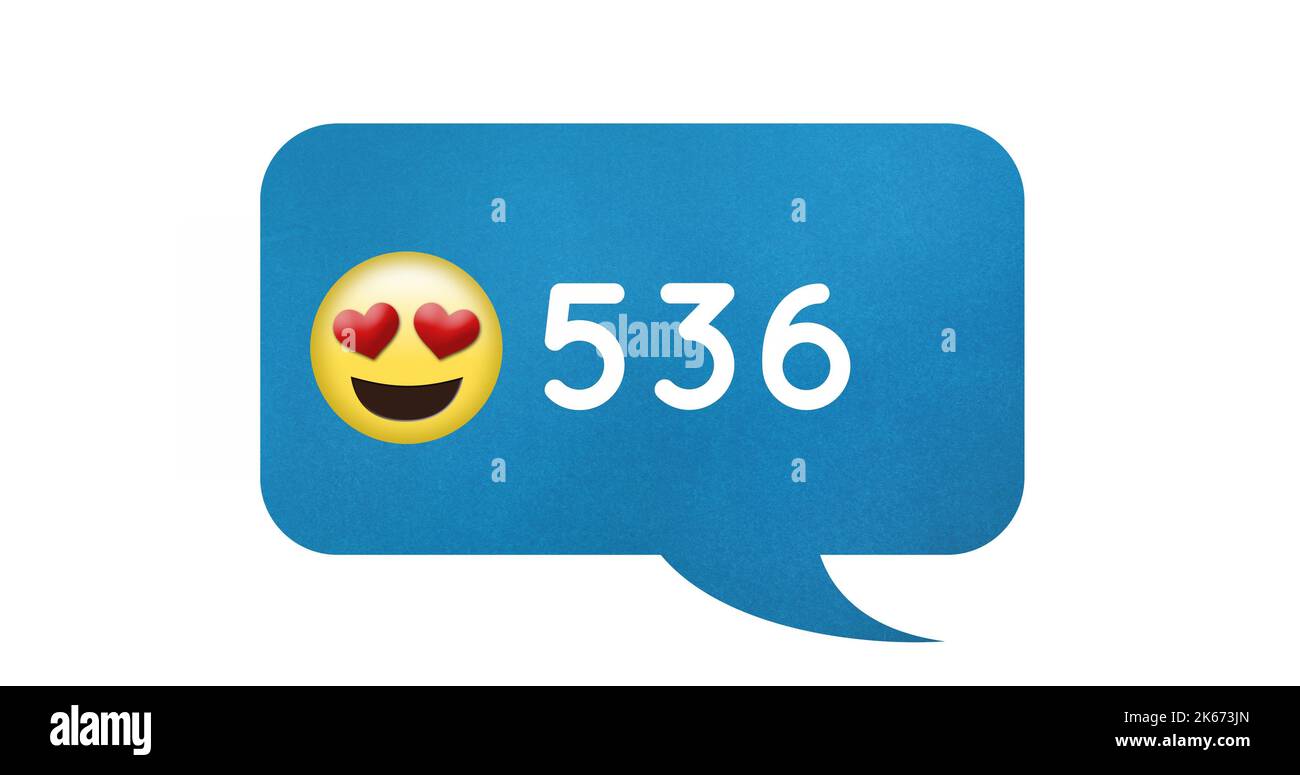 Image of 536 messages and emoticon over white background Stock Photo ...