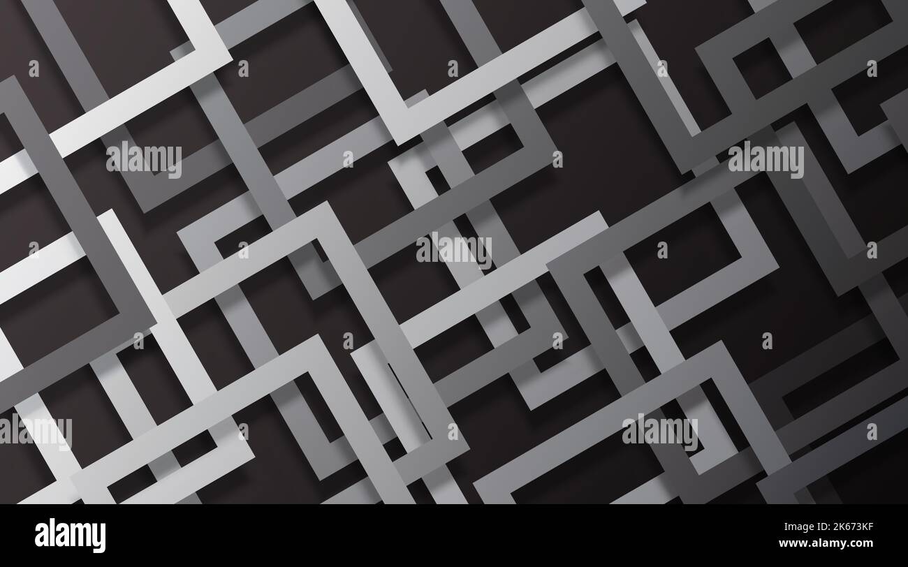 vector black and line square background with shadow Stock Vector Image