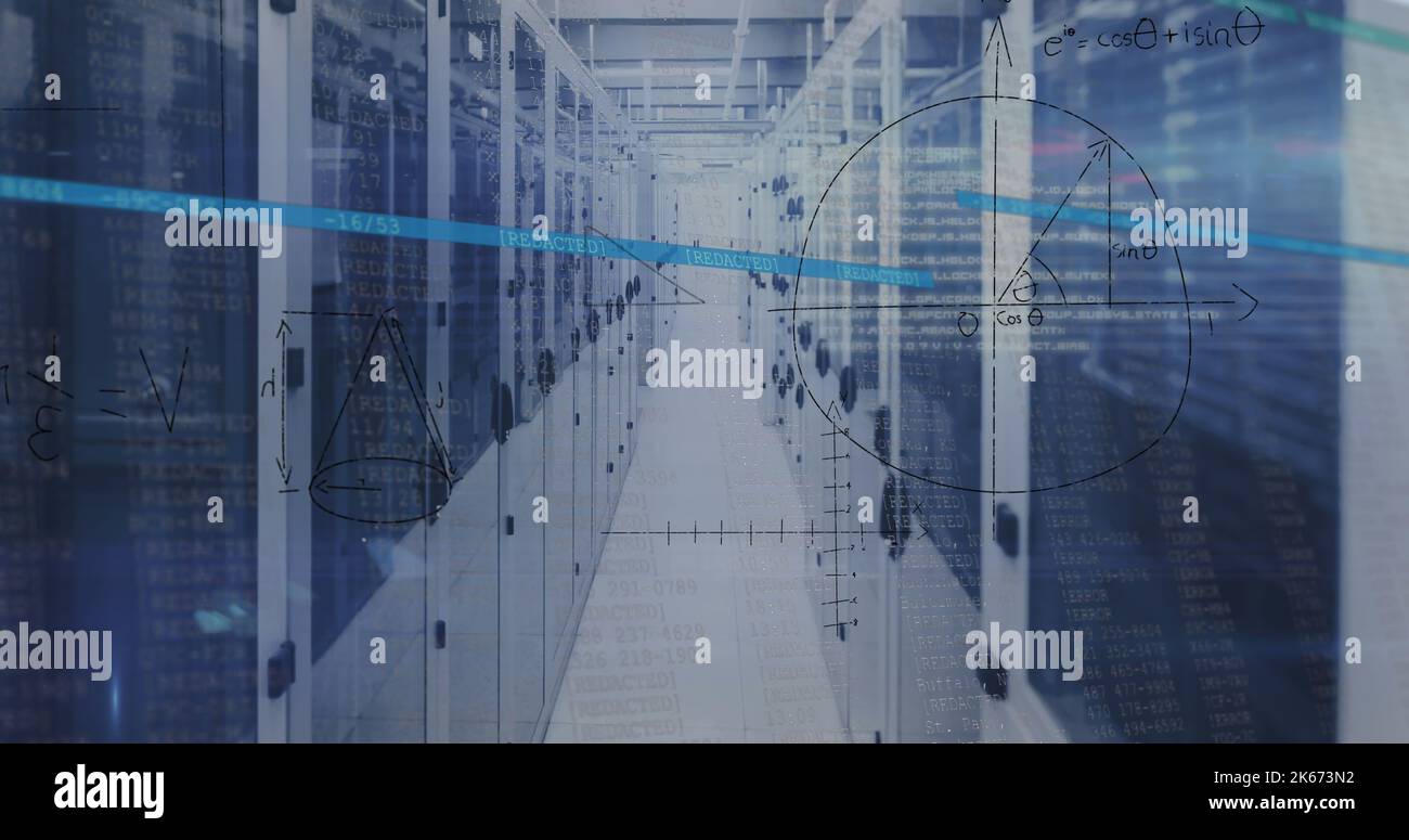 Image of data processing over server room Stock Photo - Alamy