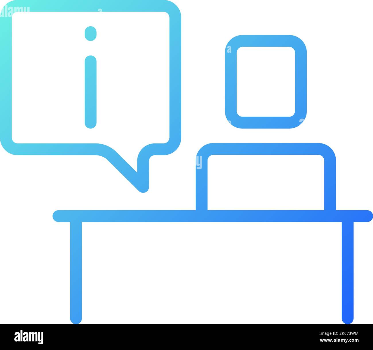 Information Desk Pixel Perfect Gradient Linear Vector Icon Stock Vector