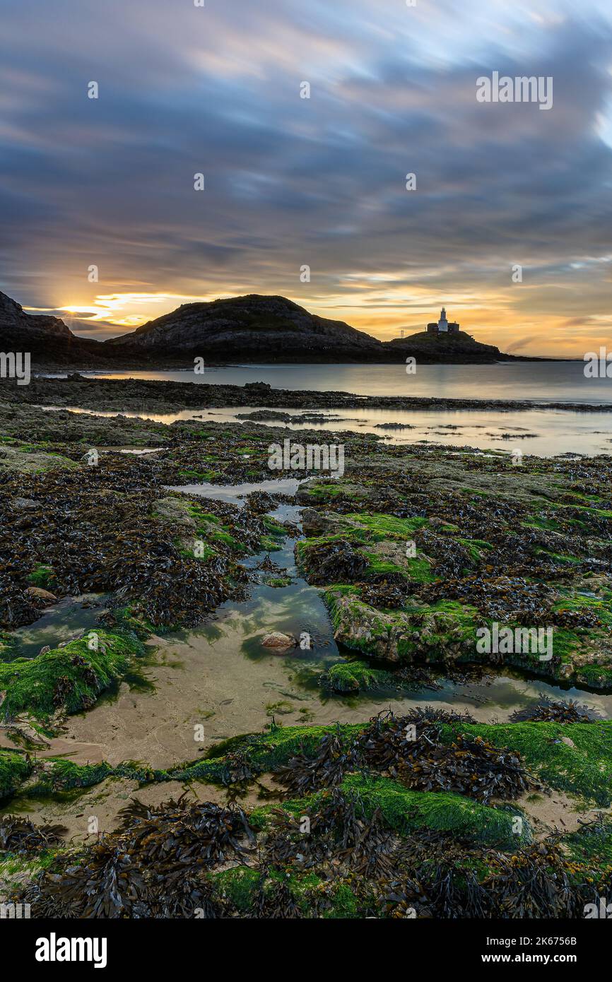 Mumbles Point Lighthouse, Gower peninsula, Swansea, Wales, United