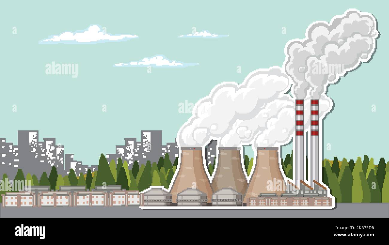 Industrial Plant Background Vector illustration Stock Vector Image ...