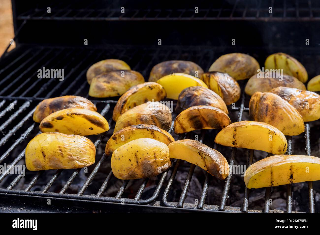 Best roasted potatoes ever made on BBQ grill using traditional cooking