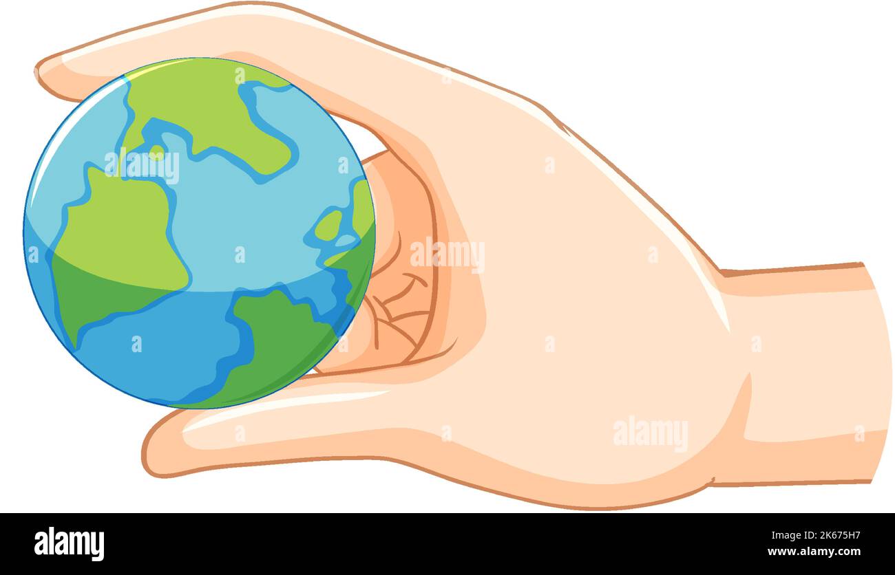 Hand holding globe isolated illustration Stock Vector Image & Art - Alamy