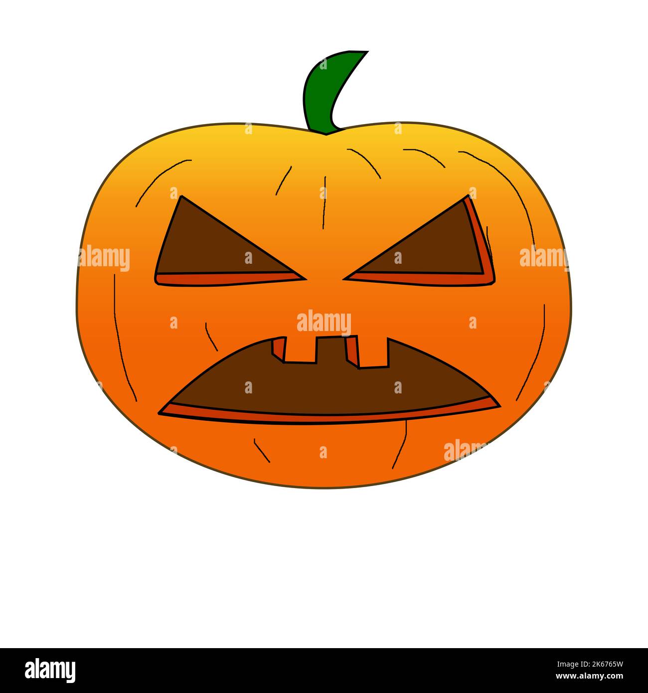 Halloween Pumpkin, jack-o-lantern, Illustration on whiten background Stock Photo