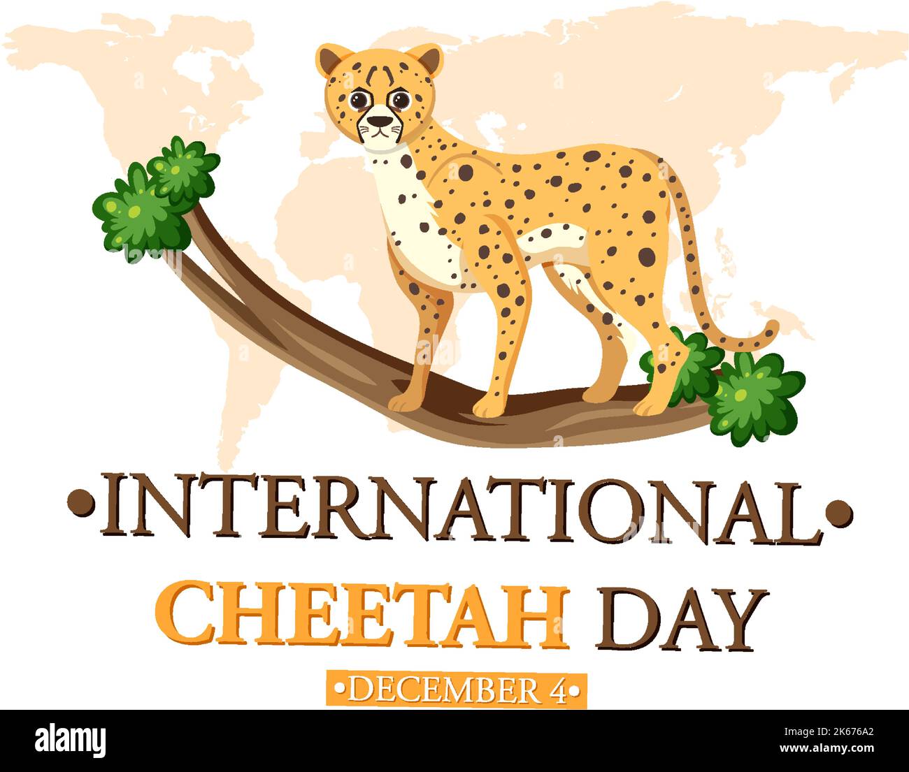 International cheetah day poster template illustration Stock Vector