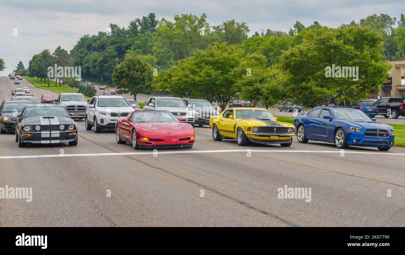 BLOOMFIELD HILLS, MI/USA AUGUST 16, 2014 Ford Mustang GT, Chevrolet