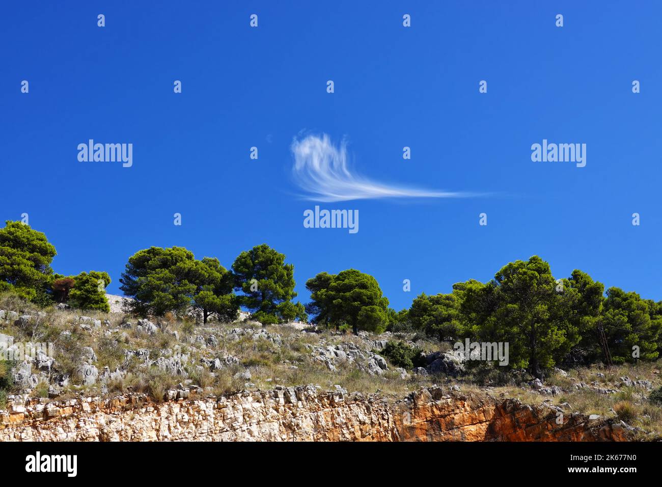 Small cloud, Saranda, Republic of Albania Stock Photo
