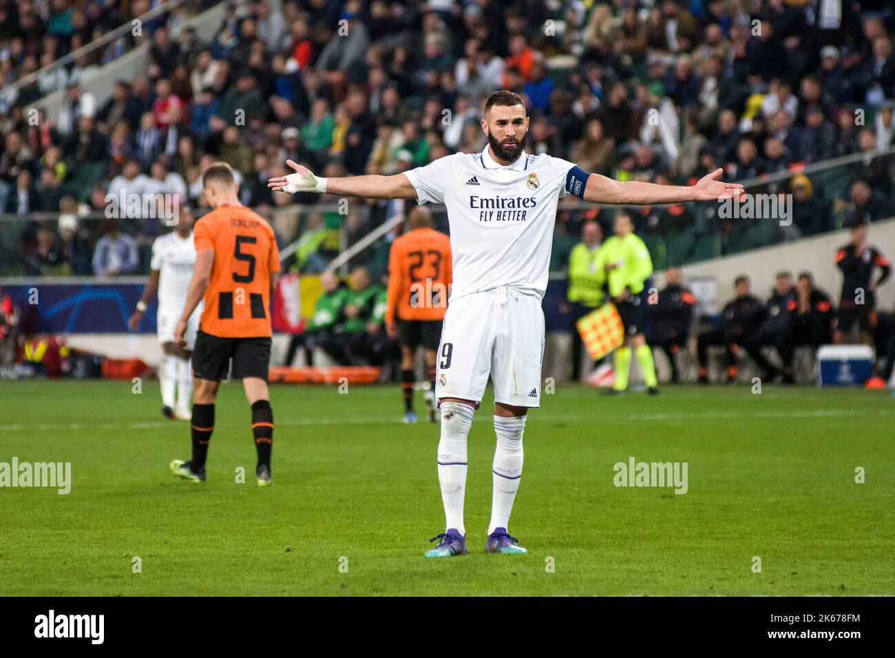 Karim Benzema of Real Madrid gestures during the UEFA Champions League ...