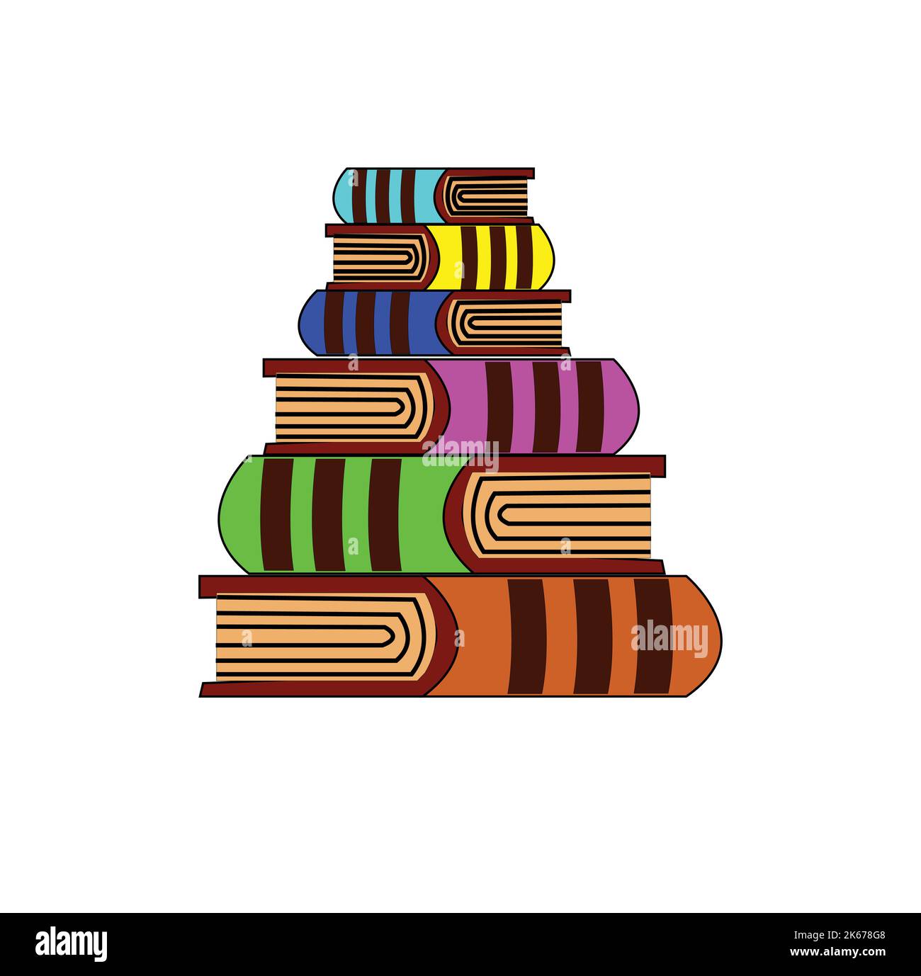 Stack of colorful books order less design. graphic source stock original vector drawing. vector graphic design icons and symbols for logo design Stock Vector