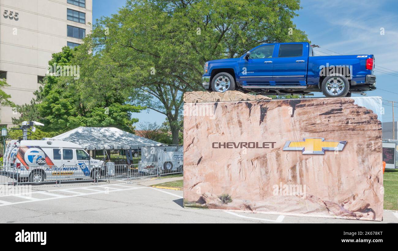 BIRMINGHAM, MI/USA - AUGUST 15, 2014: A Chevrolet Silverado truck, Woodward Dream Cruise. Stock Photo