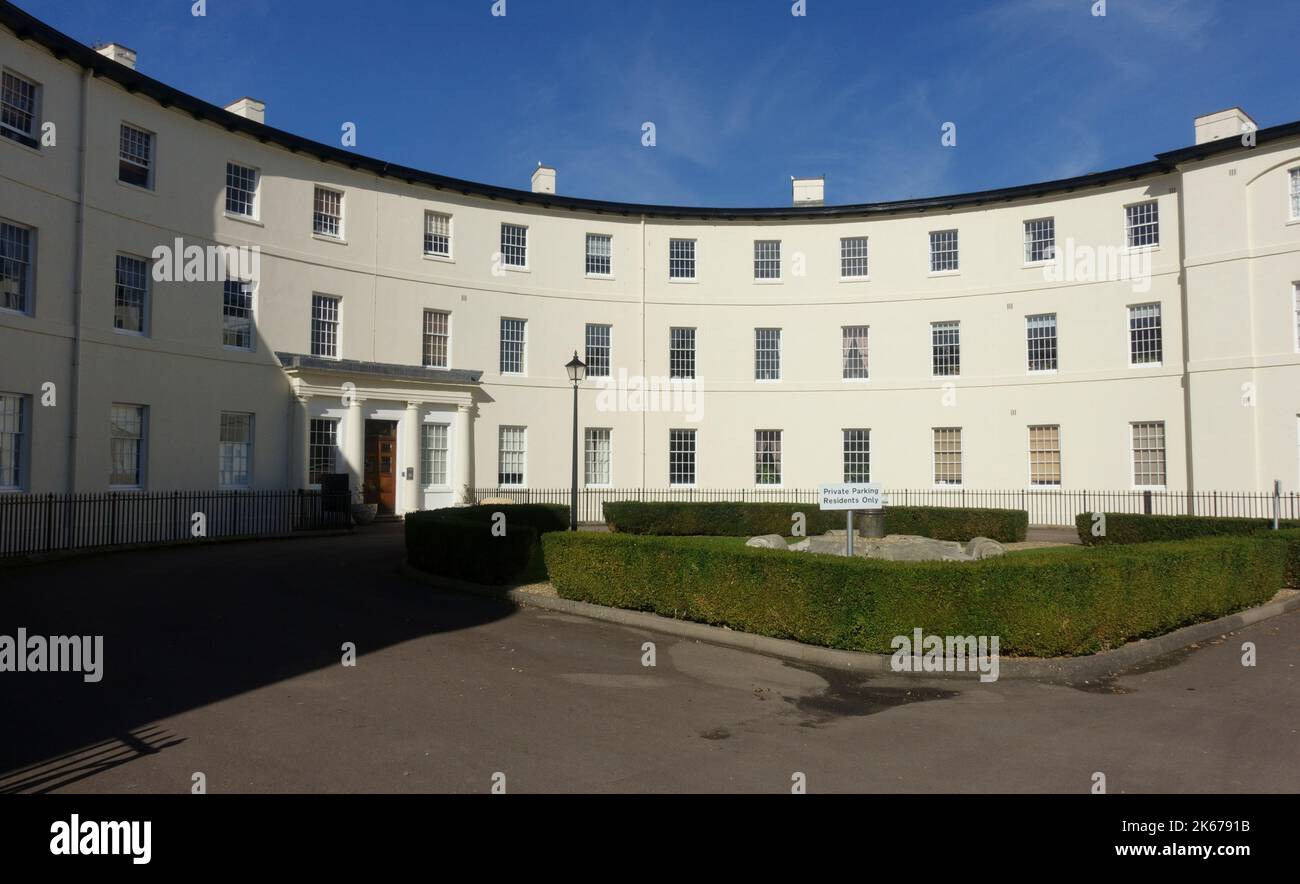 The impressive Crescent formerly the First Gloucestershire County Asylum and then Horton Road Hospital which was converted into apartments in 2005 Glo Stock Photo