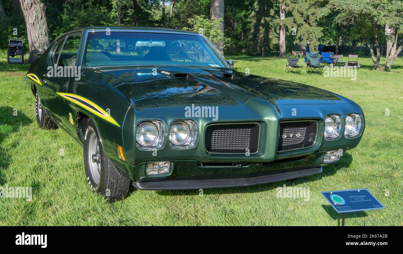 GROSSE POINTE SHORES, MI/USA JUNE 15, 2014 A 1970 Pontiac GTO car, EyesOn Design car show