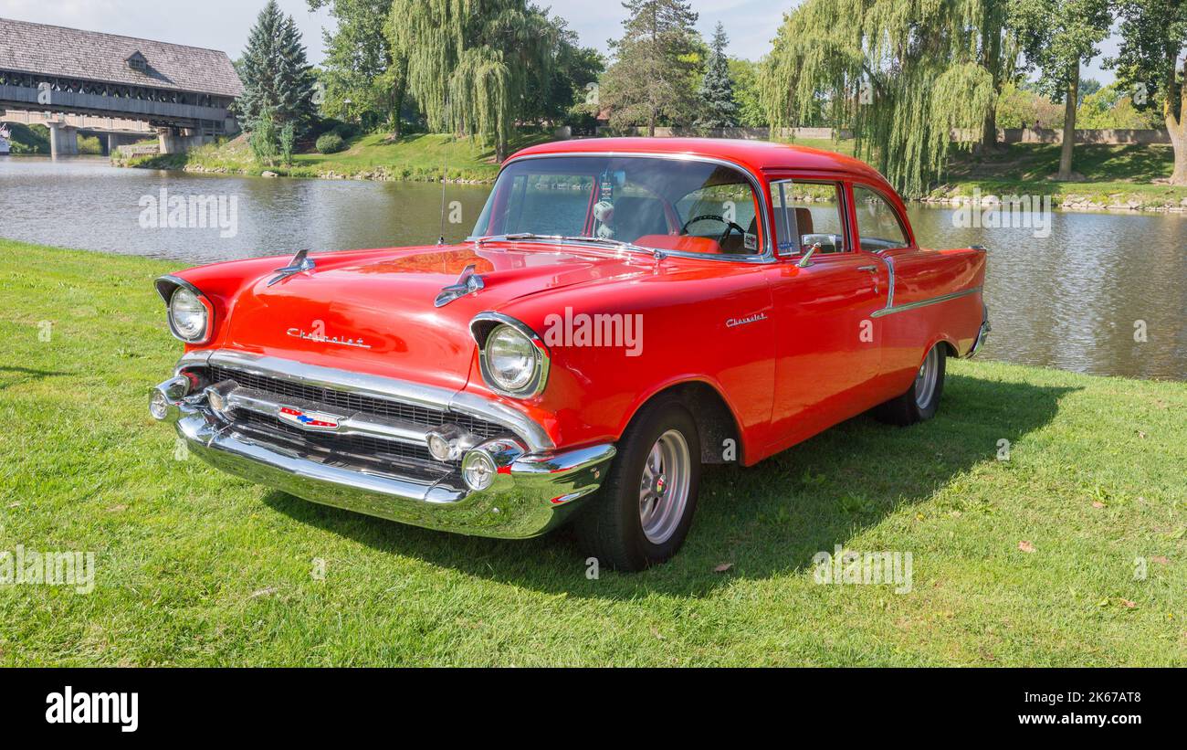 FRANKENMUTH, MI/USA SEPTEMBER 5, 2014 A 1955 Chevrolet Bel Air car
