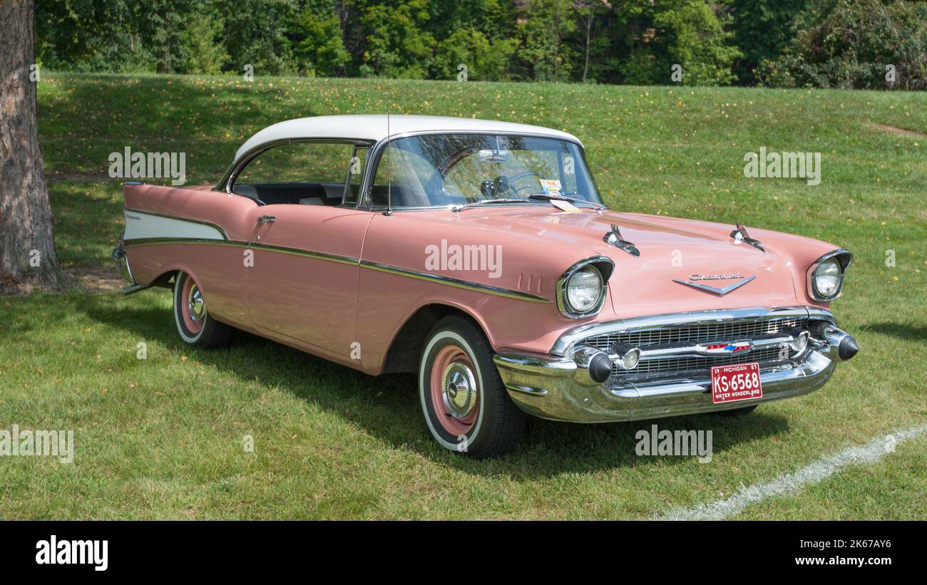 FRANKENMUTH, MI/USA SEPTEMBER 5, 2014 A 1957 Chevrolet Bel Air car