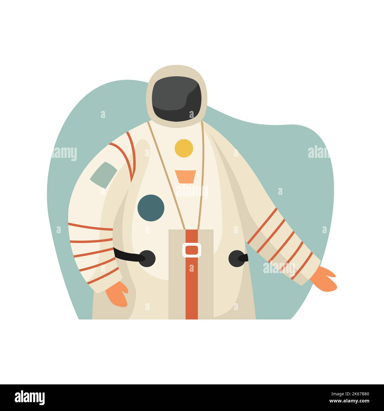 Spaceman in pressure suit out space among stars Vector Image