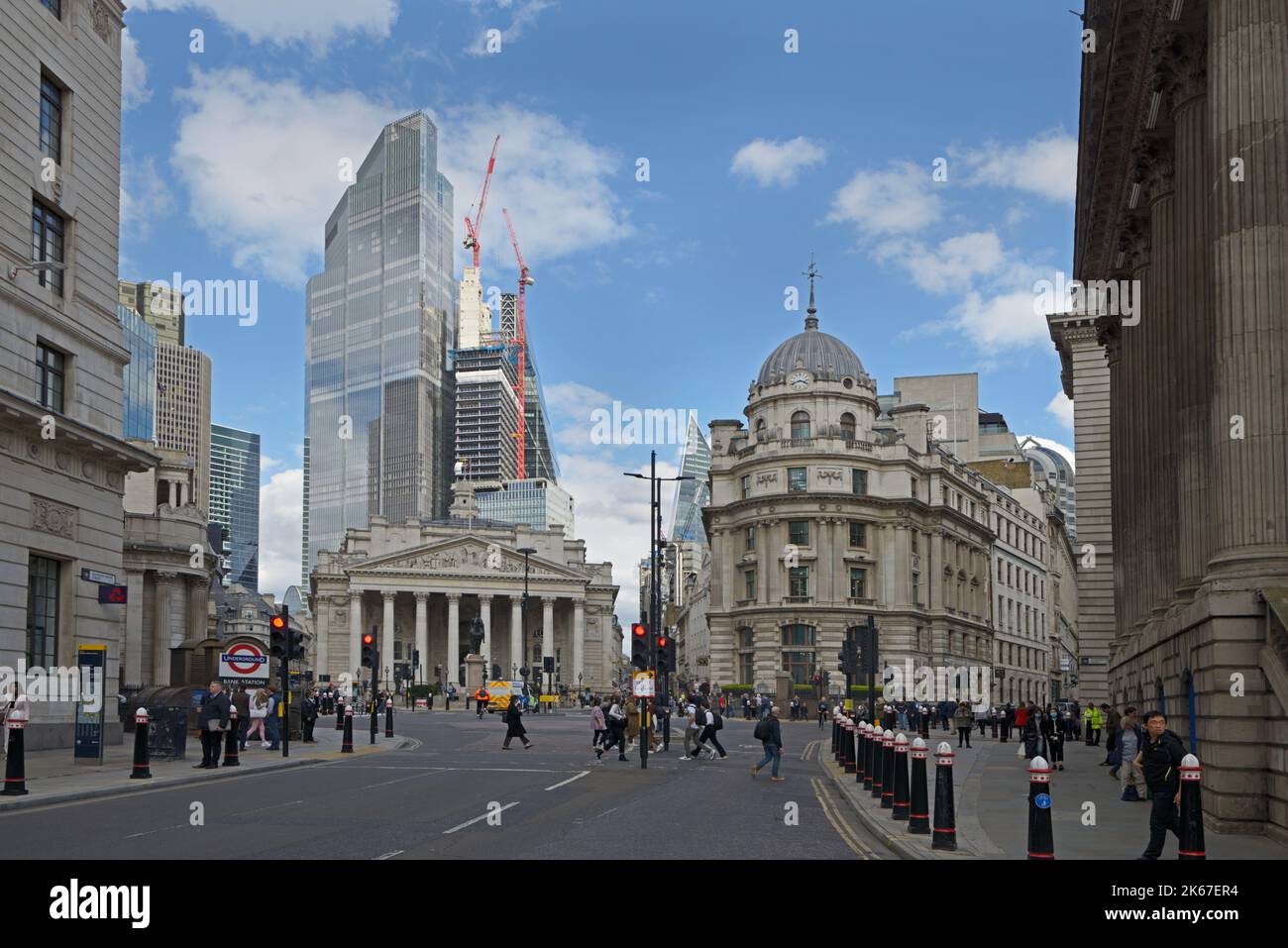 Bank of England, & Royal Exchange, London. Stock Photo