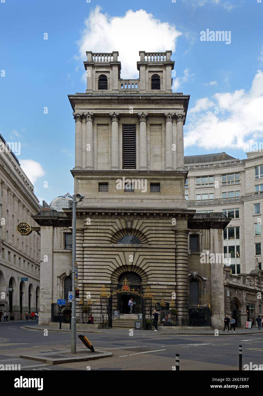 Church St. Mary Woolnoth, City of London. Stock Photo