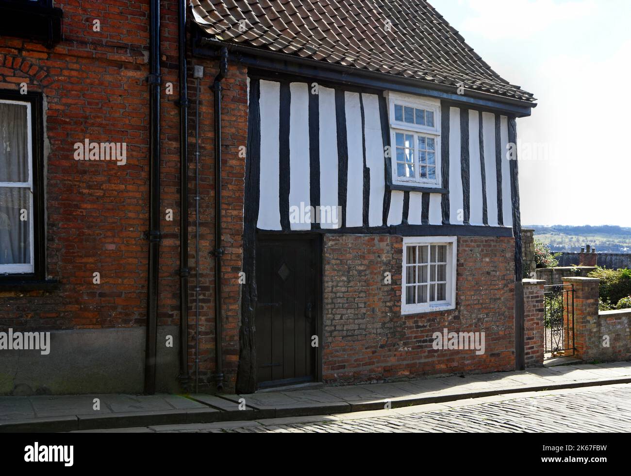 Very old building, on Michaelgate, Lincoln. Stock Photo