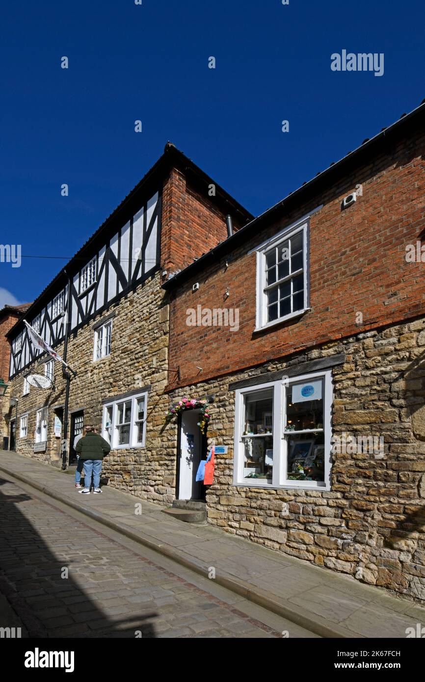 Shop on Steep Hill, Lincoln. Stock Photo