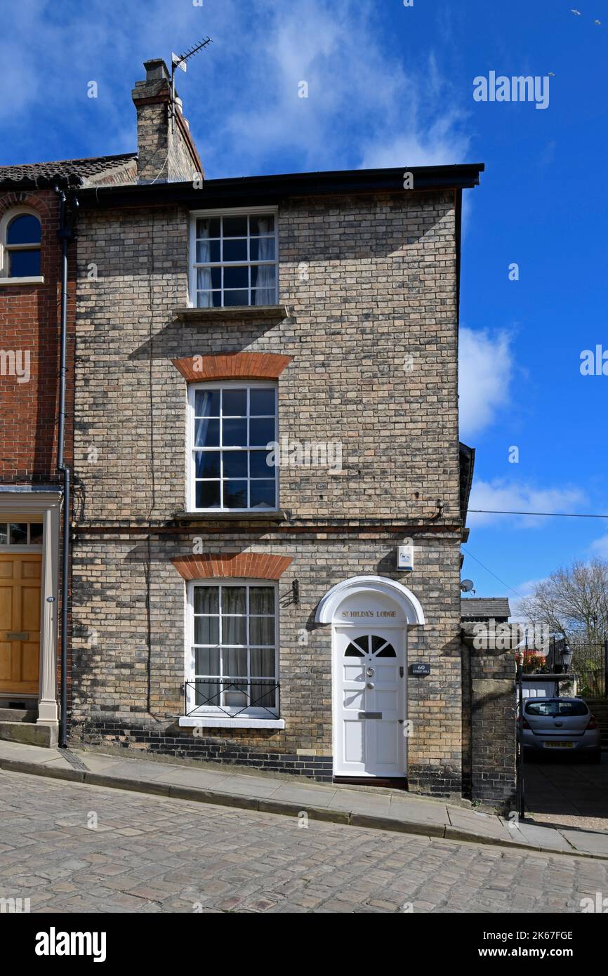 Tall house on Steep Hill, Lincoln. Stock Photo