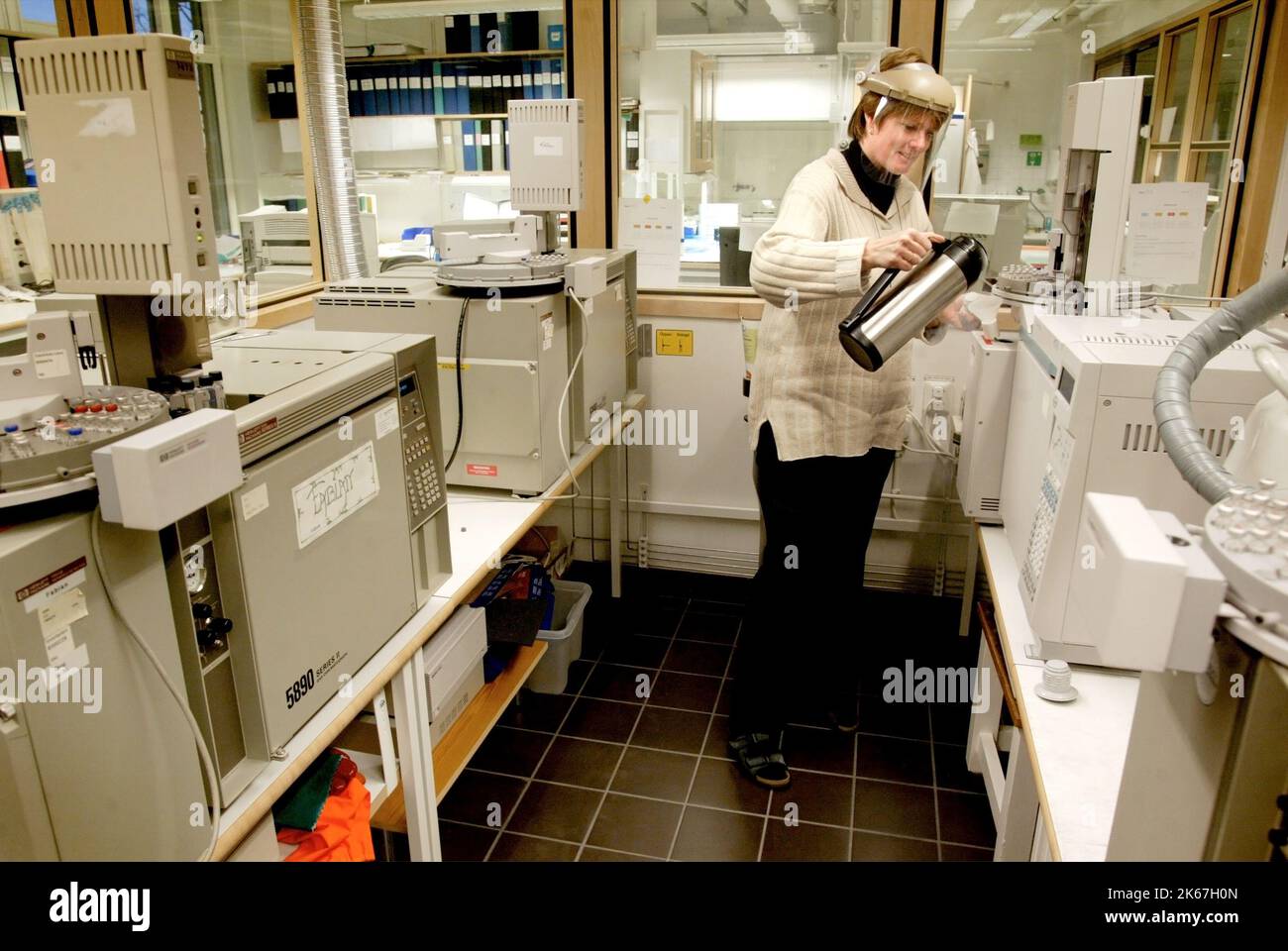 The National Laboratory of Forensic Science, Statens kriminaltekniska laboratorium in Linköping Sweden. It is tasked with assisting the Swedish police in investigating crimes. The agency performs laboratory analyses of samples which have been taken from various types of crime scenes. In the picture: The drug analysis unit. Stock Photo