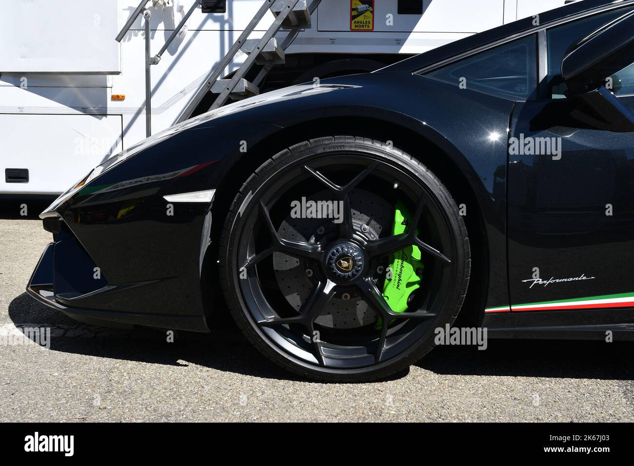 Mugello Circuit, Italy 23 September 2022 Detail of alloy black wheel