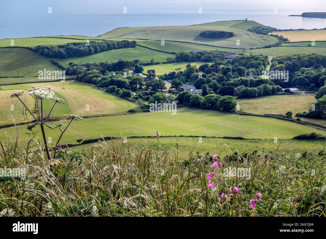 View from Swyre Head the highest point of the Isle of Purbeck looking ...