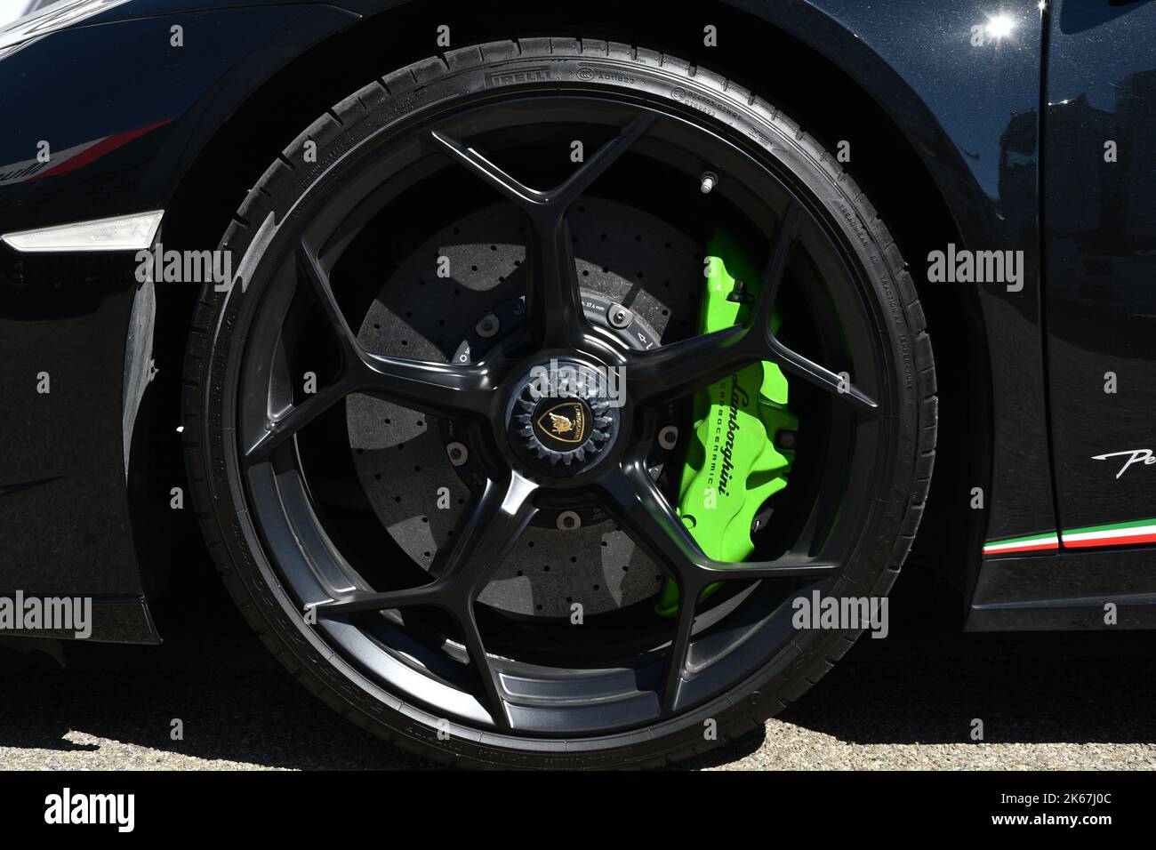 Mugello Circuit, Italy 23 September 2022 Detail of alloy black wheel