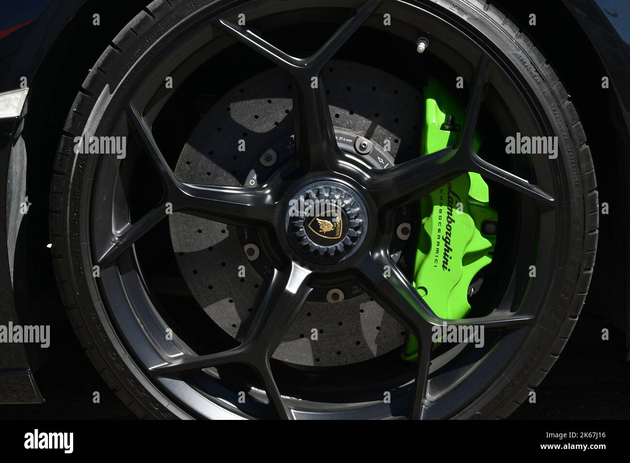 Mugello Circuit, Italy 23 September 2022 Detail of alloy black wheel