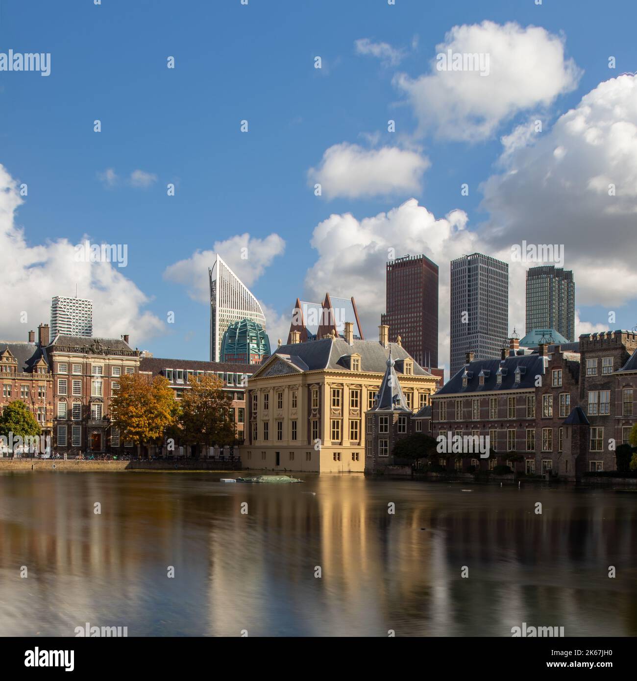 The Mauritshuis and the Binnenhof at the hofvijver, the Hague, the