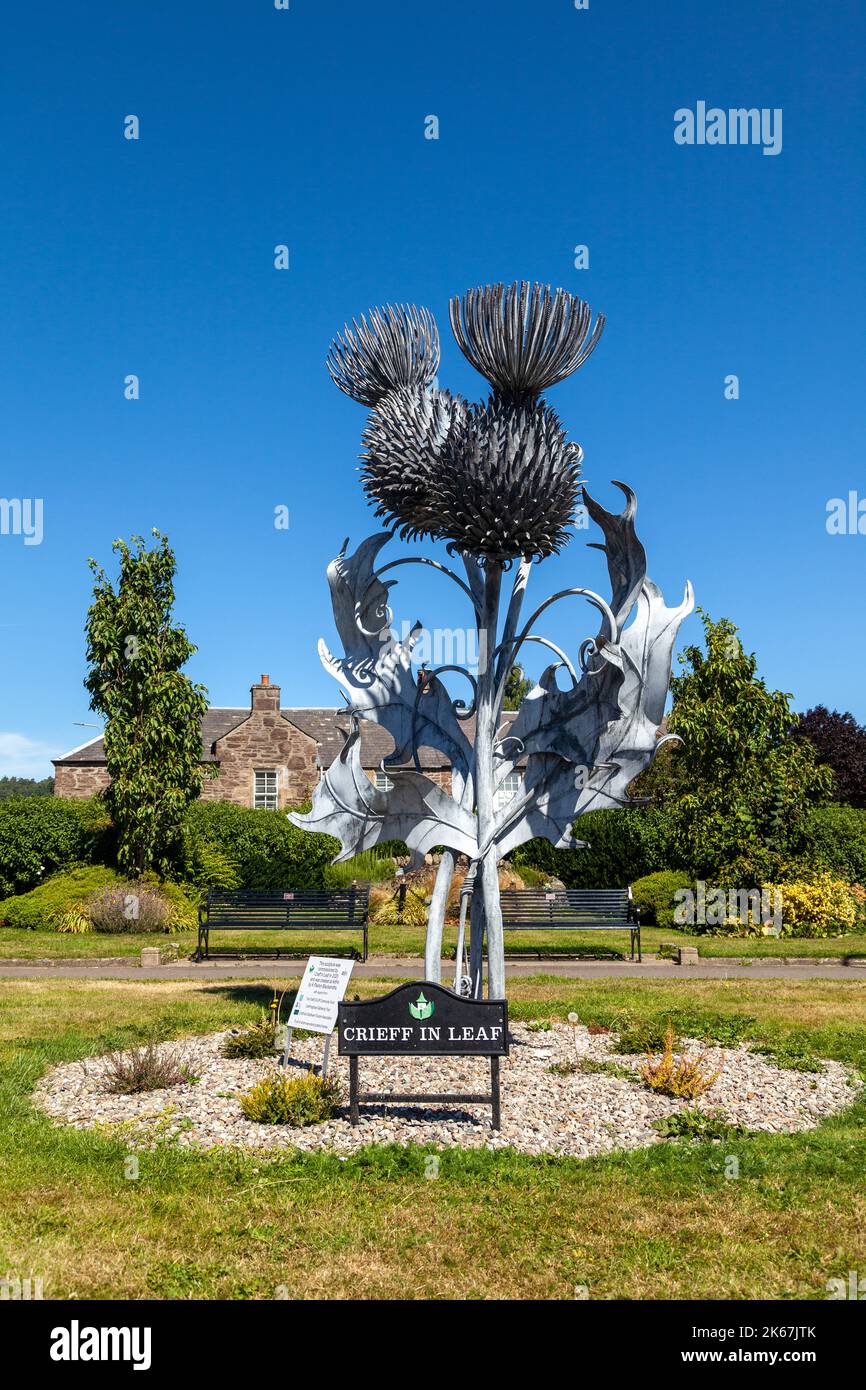 A giant metal sculpture of a thistle by ArtFe Stock Photo