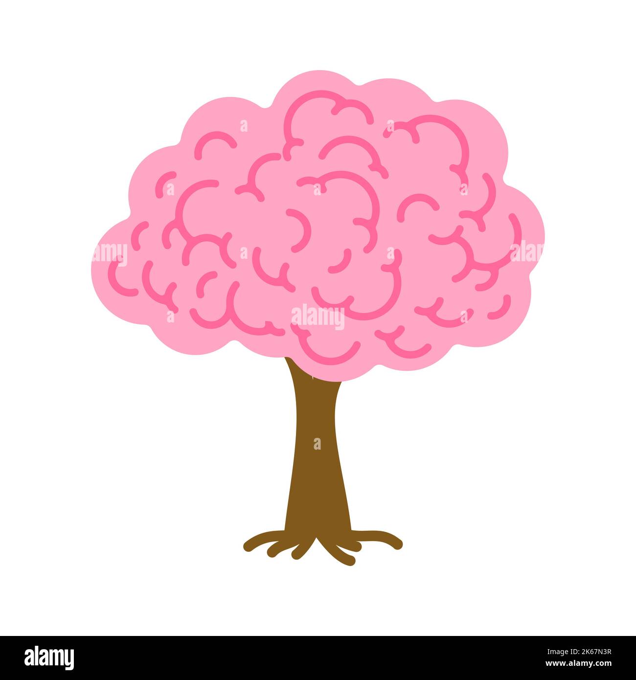 Brain tree. Brains on a tree. Vector illustration Stock Vector