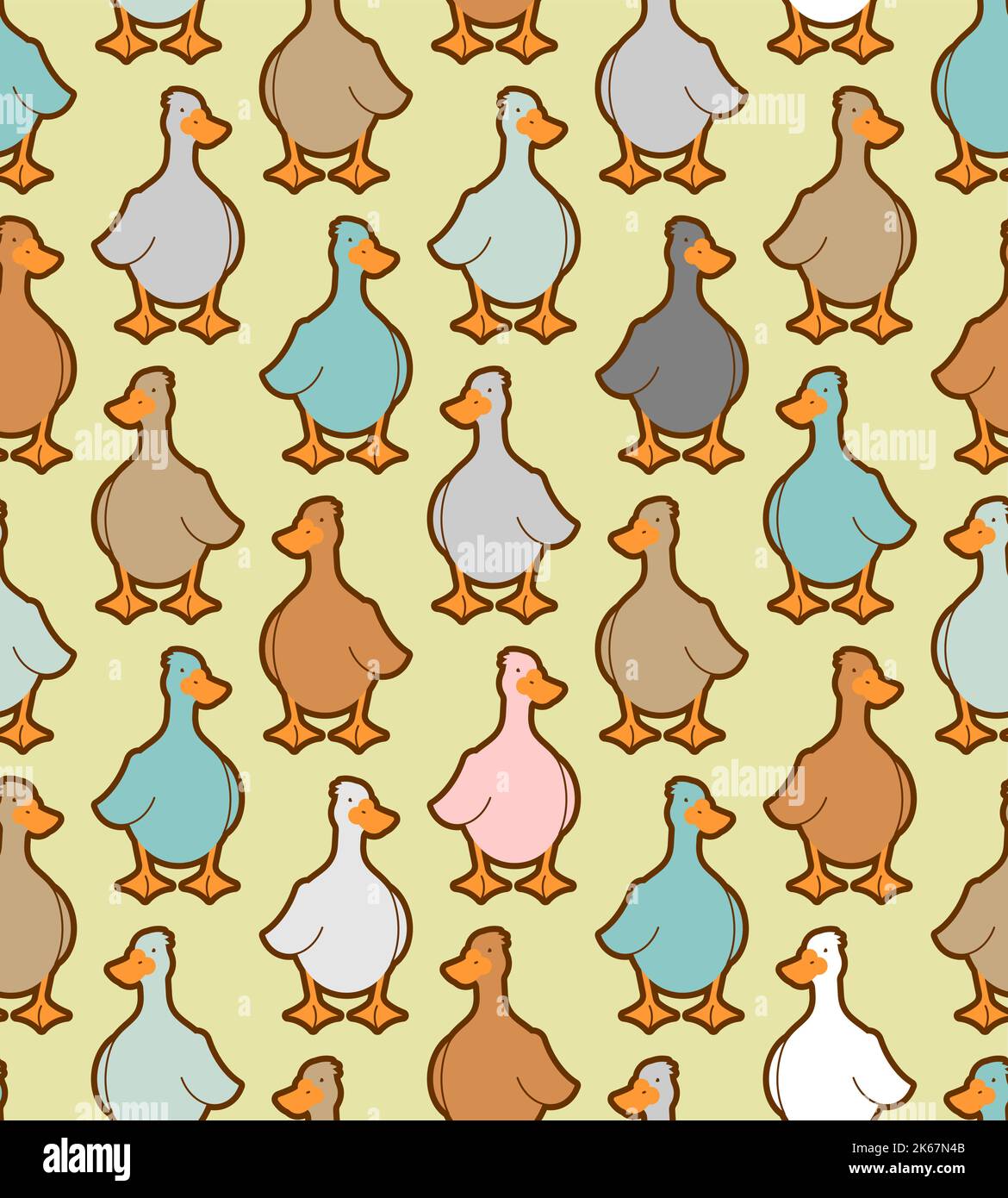 Goose Pattern seamless. waterfow Background. Baby fabric texture Stock Vector