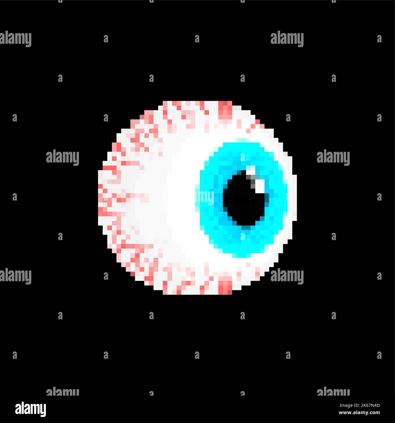 Eyeball Pixel art. 8 bit Round eye. pixelated Vector illustration Stock Vector