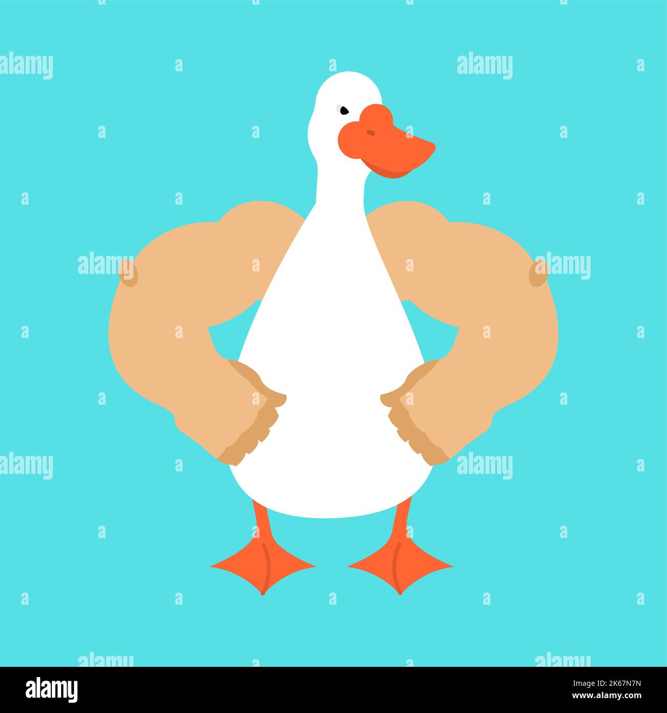 Strong goose. Powerful waterfowl. Vector illustration Stock Vector